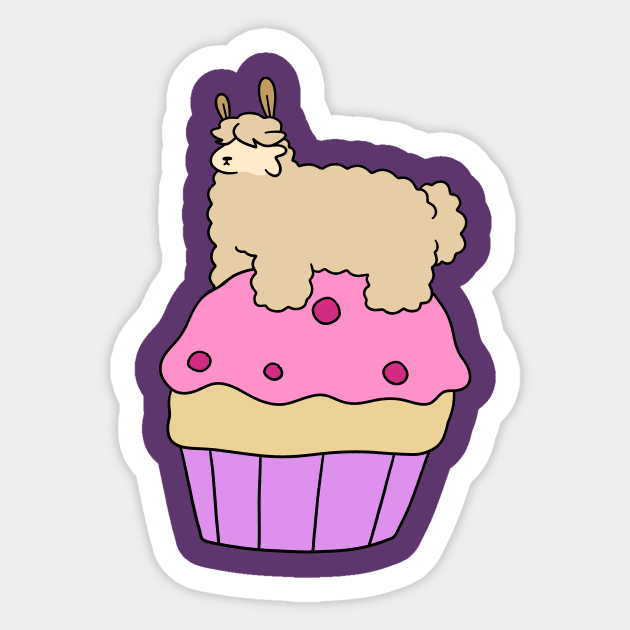 Cupcake Alpaca Sticker by saradaboru